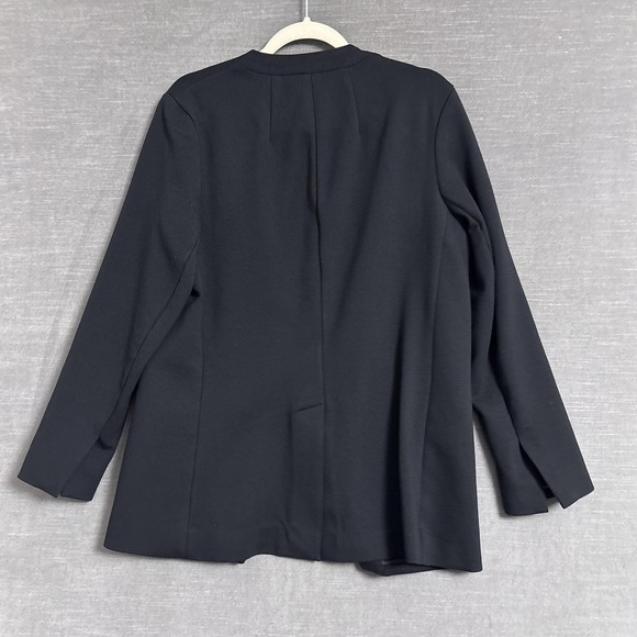 Spanx Blazer M Black Jacket Work Career Ponte Perfect Oversized Collarless - Picture 2 of 7